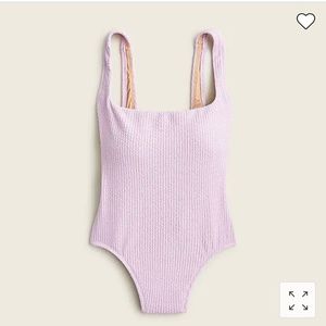 Textured squareneck one-piece swim